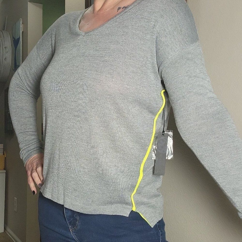 Gray and Lime Green Sweater Size Medium